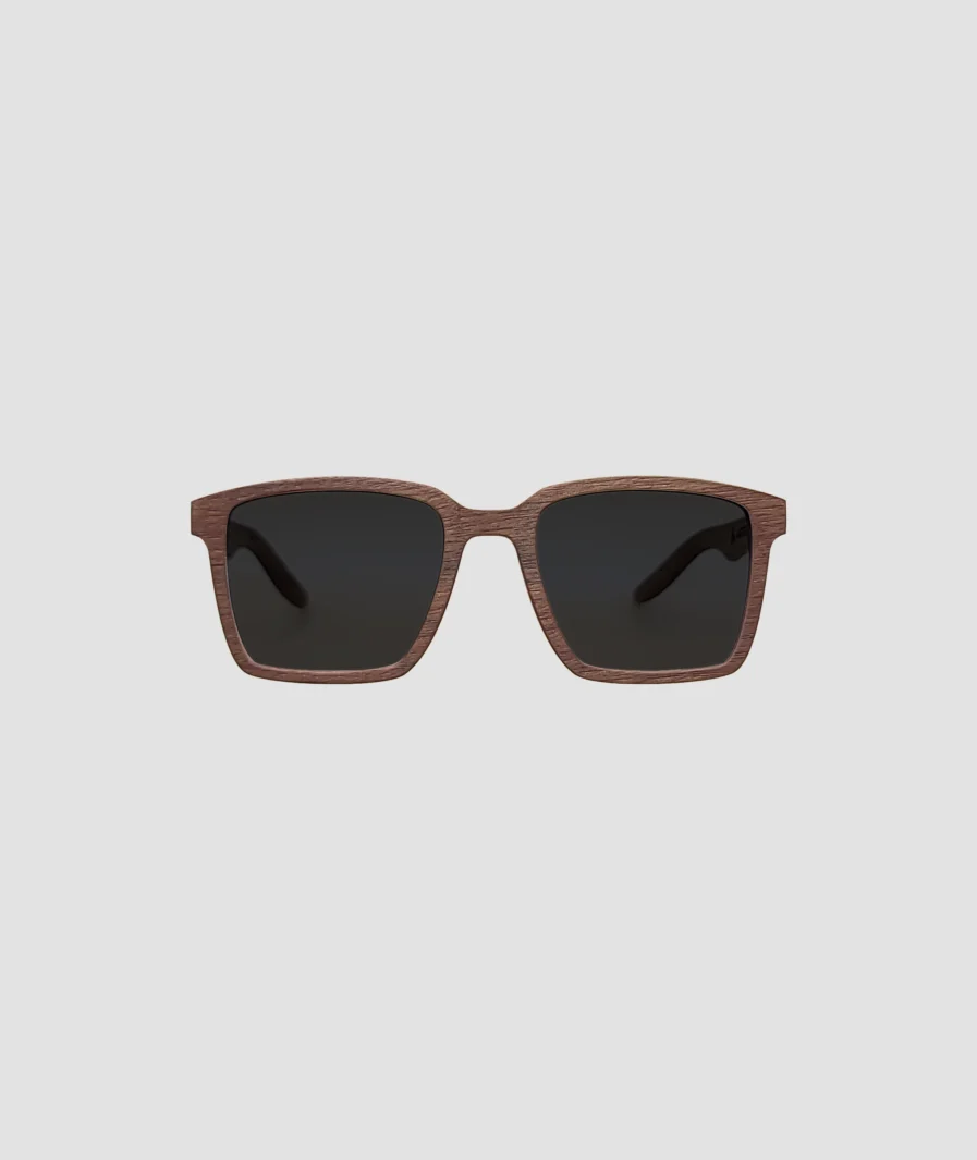 Small Tulip walnut sunglasses with black lenses